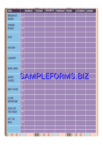 Family Chore Chart dotx pdf free
